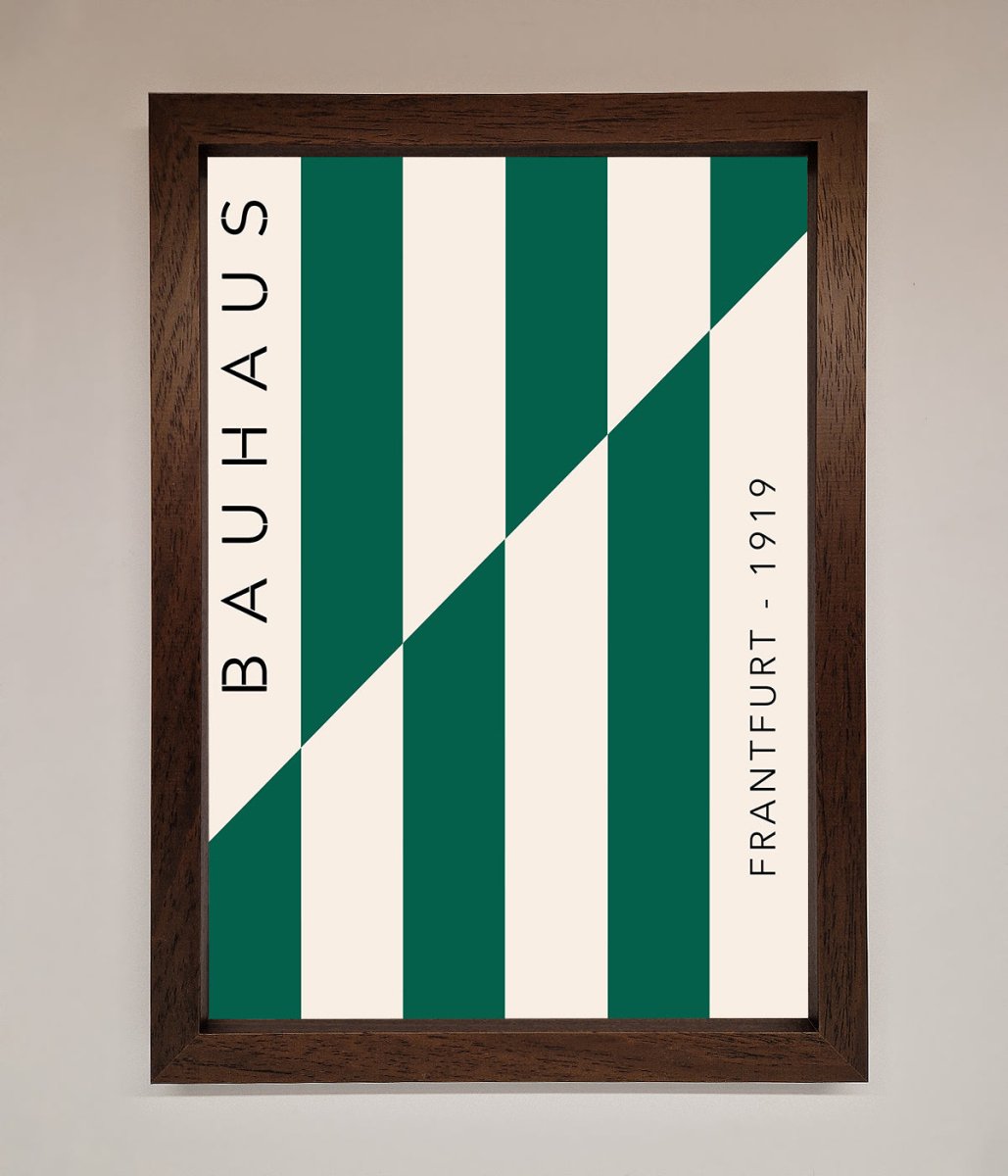 Bauhaus Green And White Framed Print-16