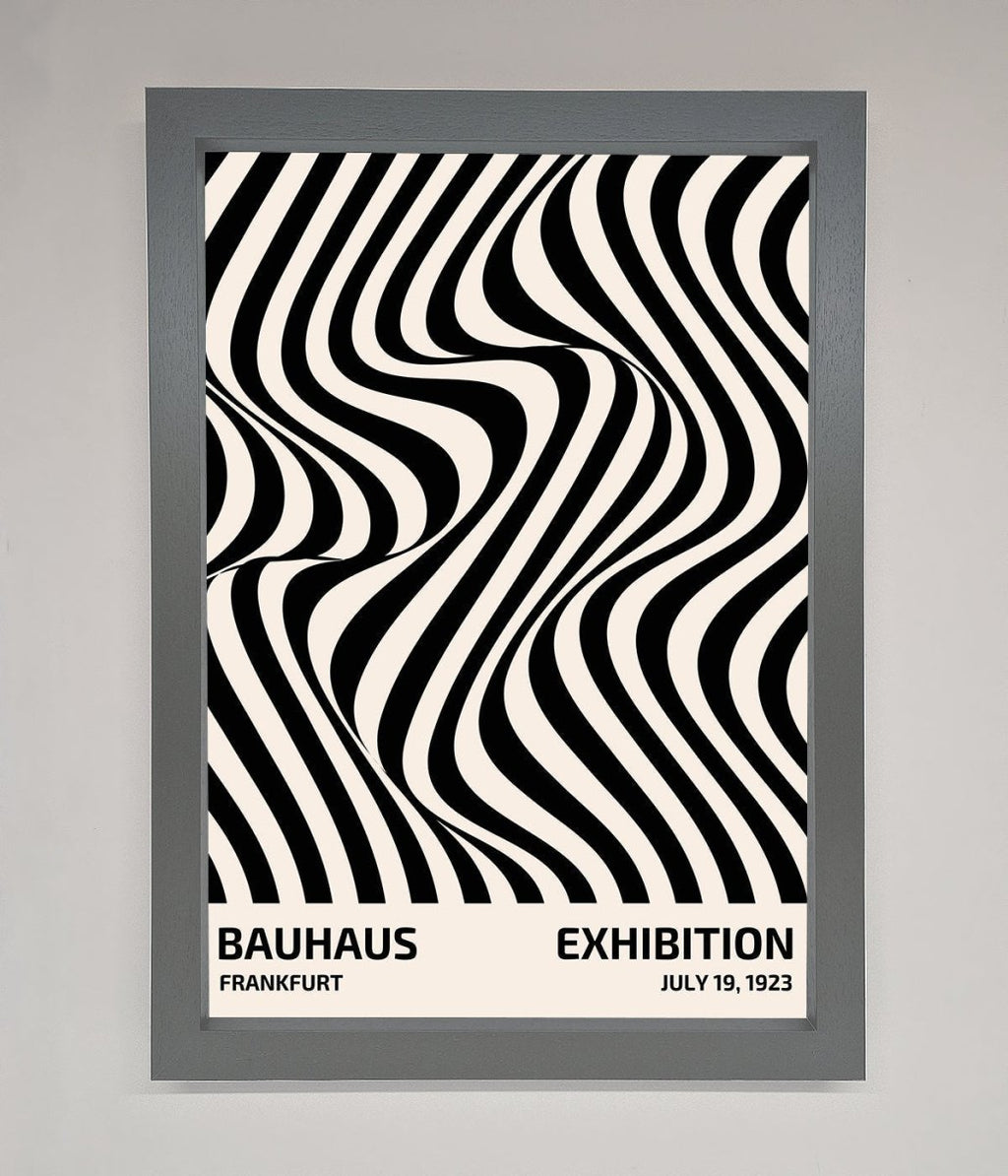 Bauhaus Wavy Black Lines Framed Poster-3