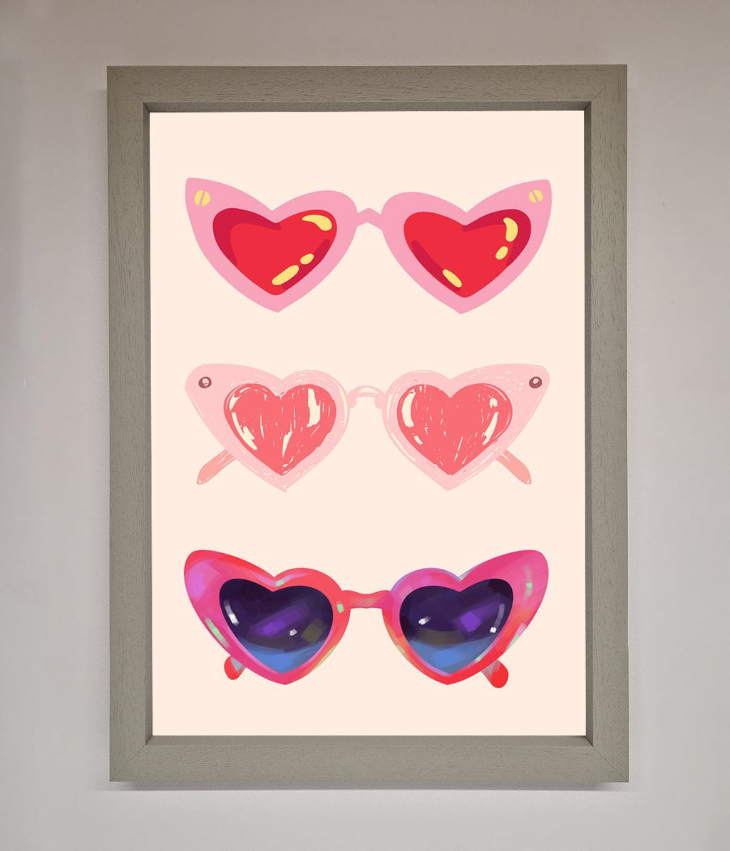 Heart Sunglasses Framed Poster-2