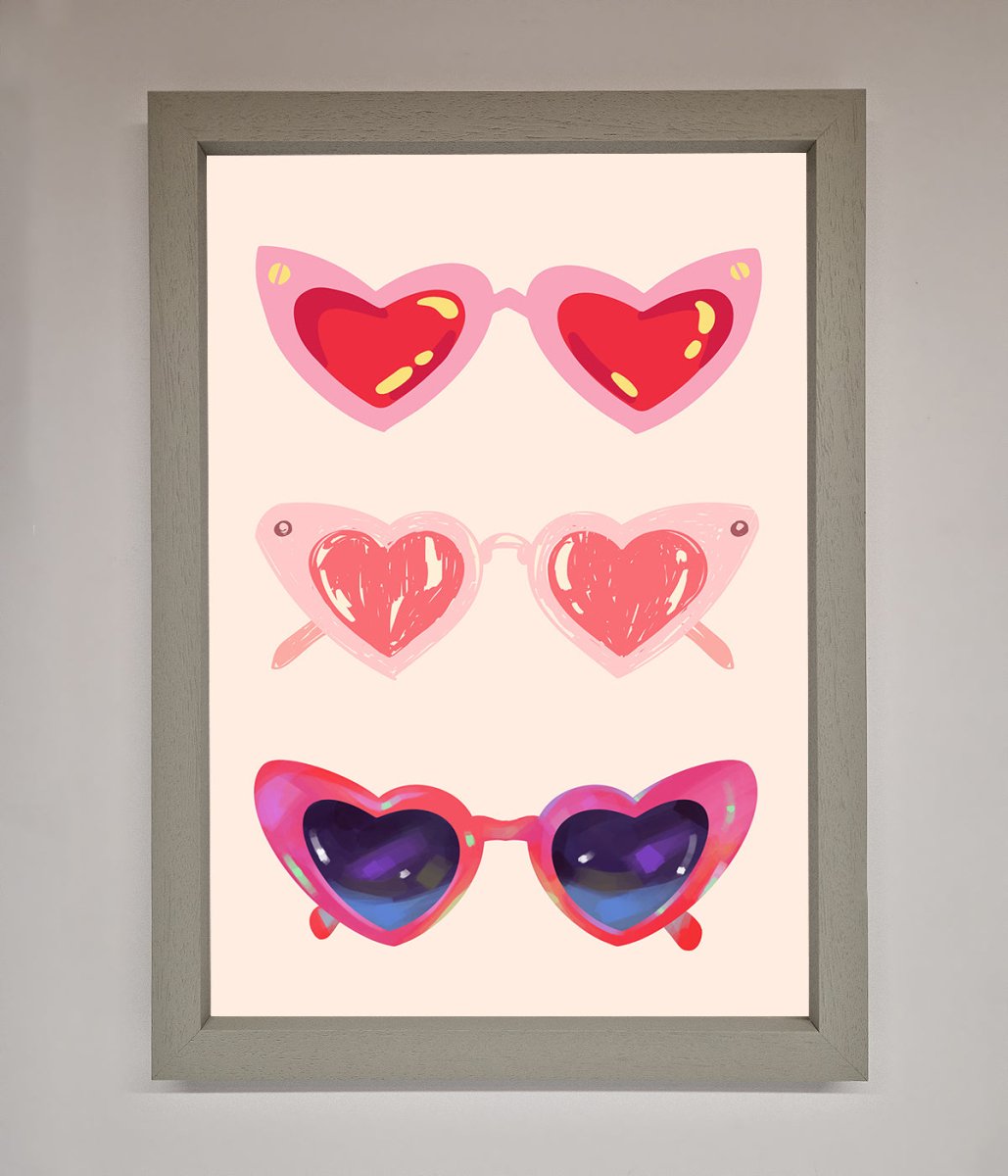 Heart Sunglasses Framed Poster-2