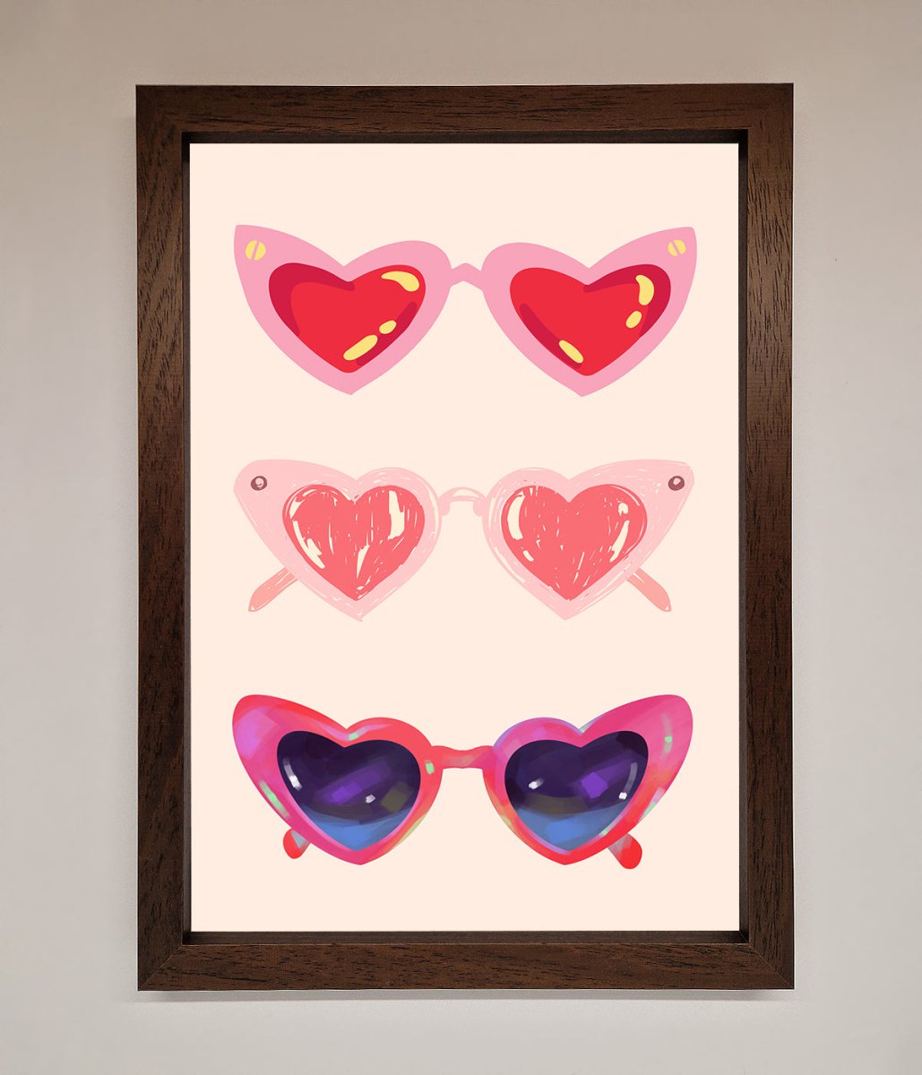 Heart Sunglasses Framed Poster-4