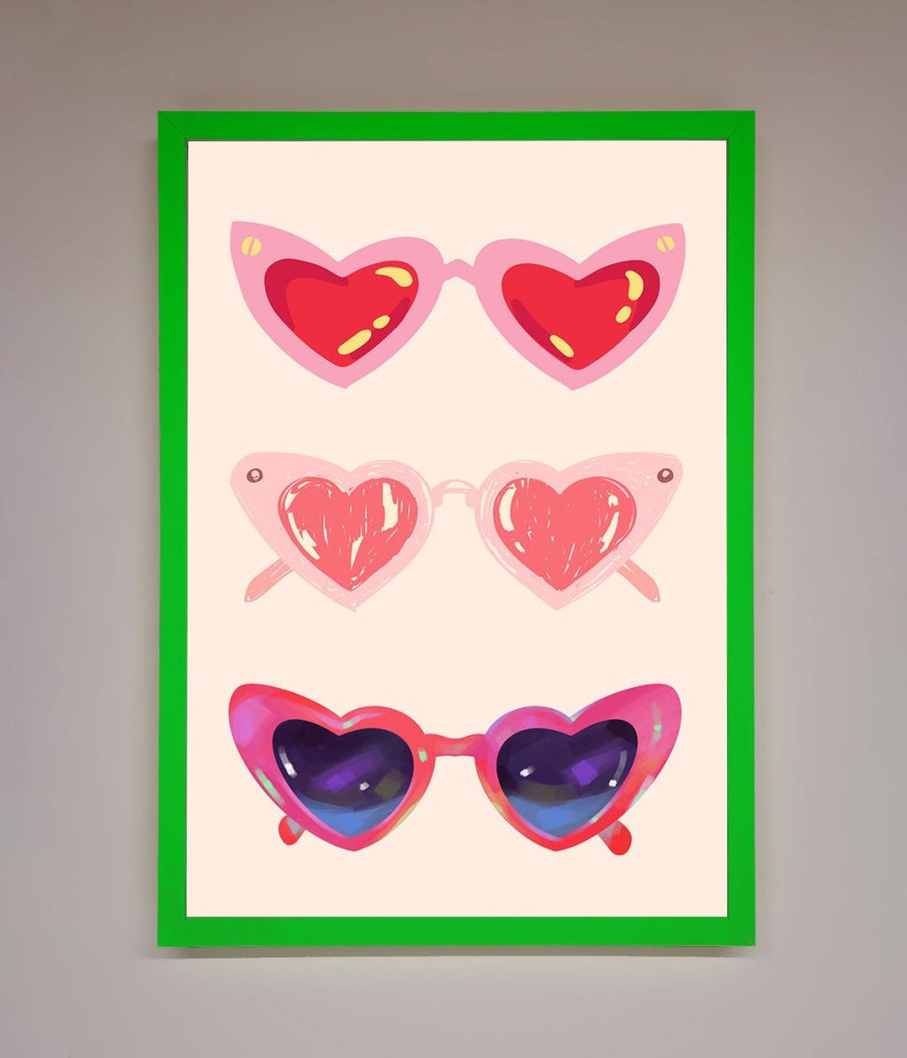 Heart Sunglasses Framed Poster-9