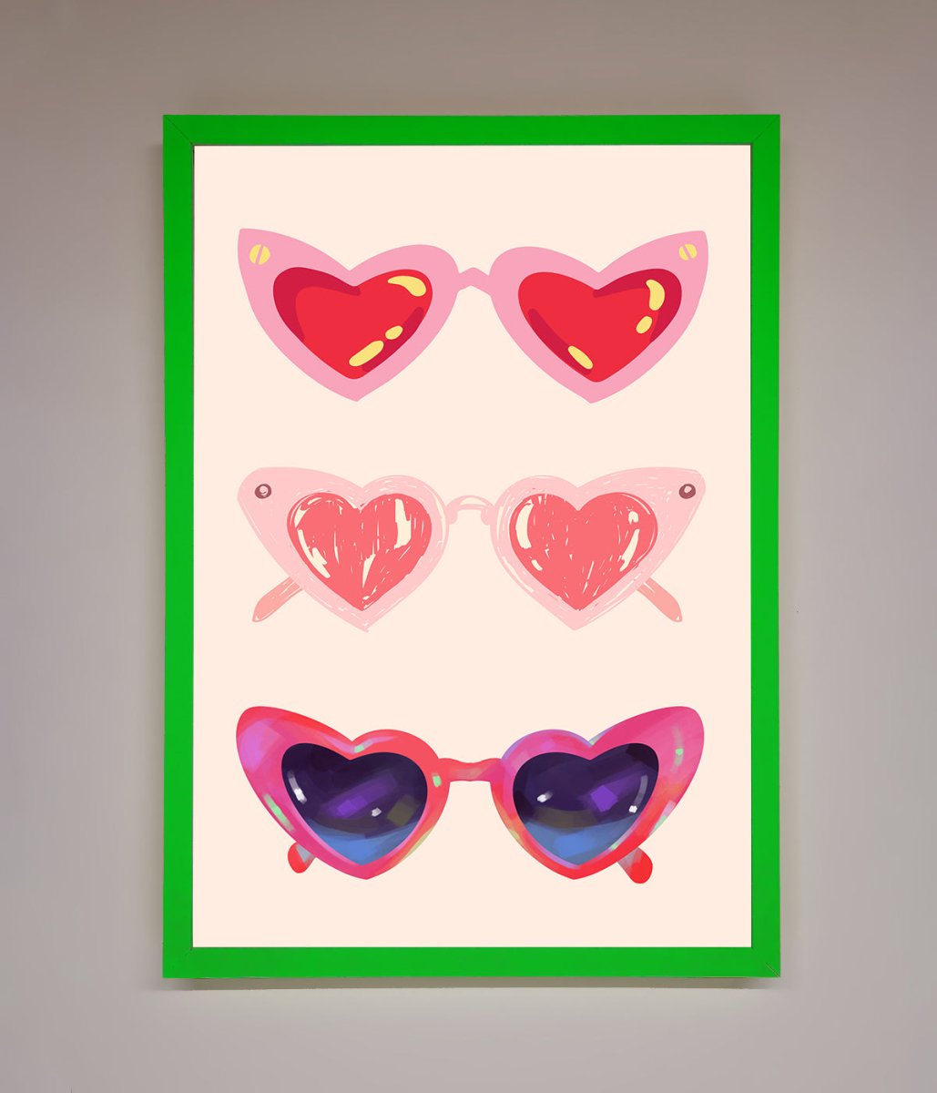 Heart Sunglasses Framed Poster-9
