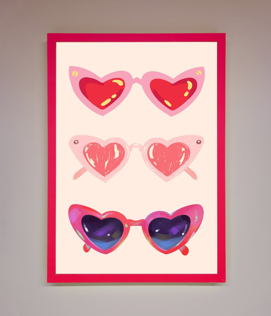 Heart Sunglasses Framed Poster-5