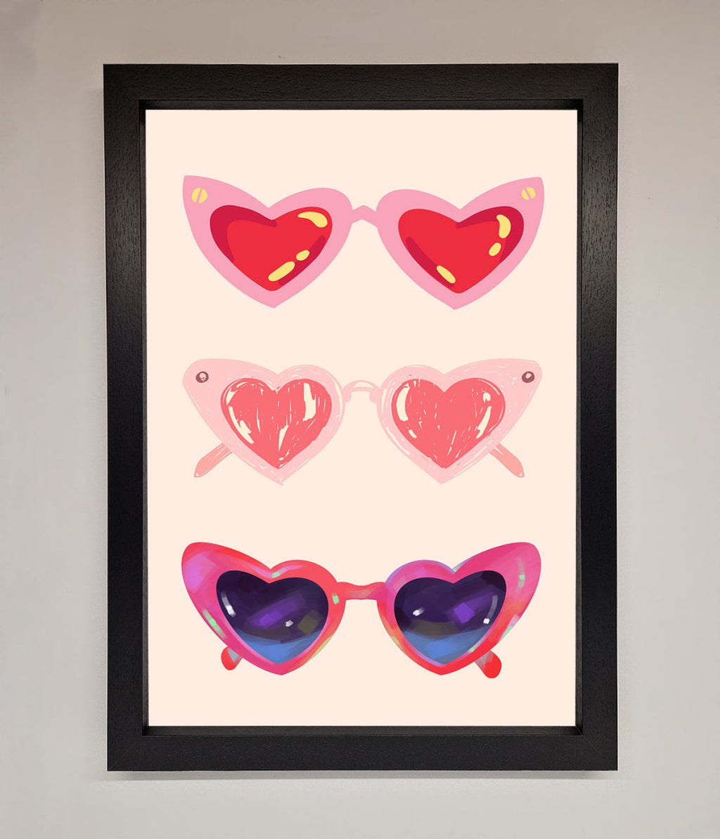 Heart Sunglasses Framed Poster-1