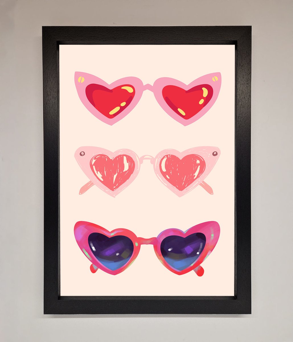 Heart Sunglasses Framed Poster-1