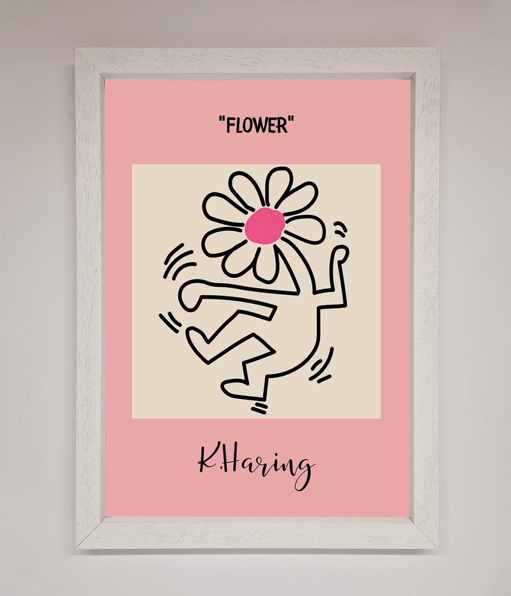Keith Haring Flower Pink Framed Poster-2