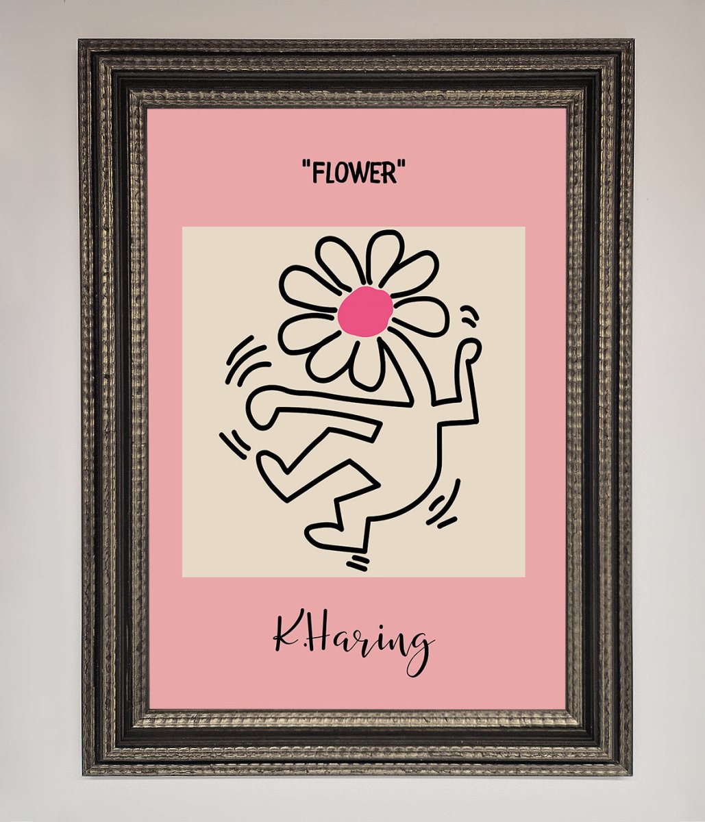 Keith Haring Flower Pink Framed Poster-17