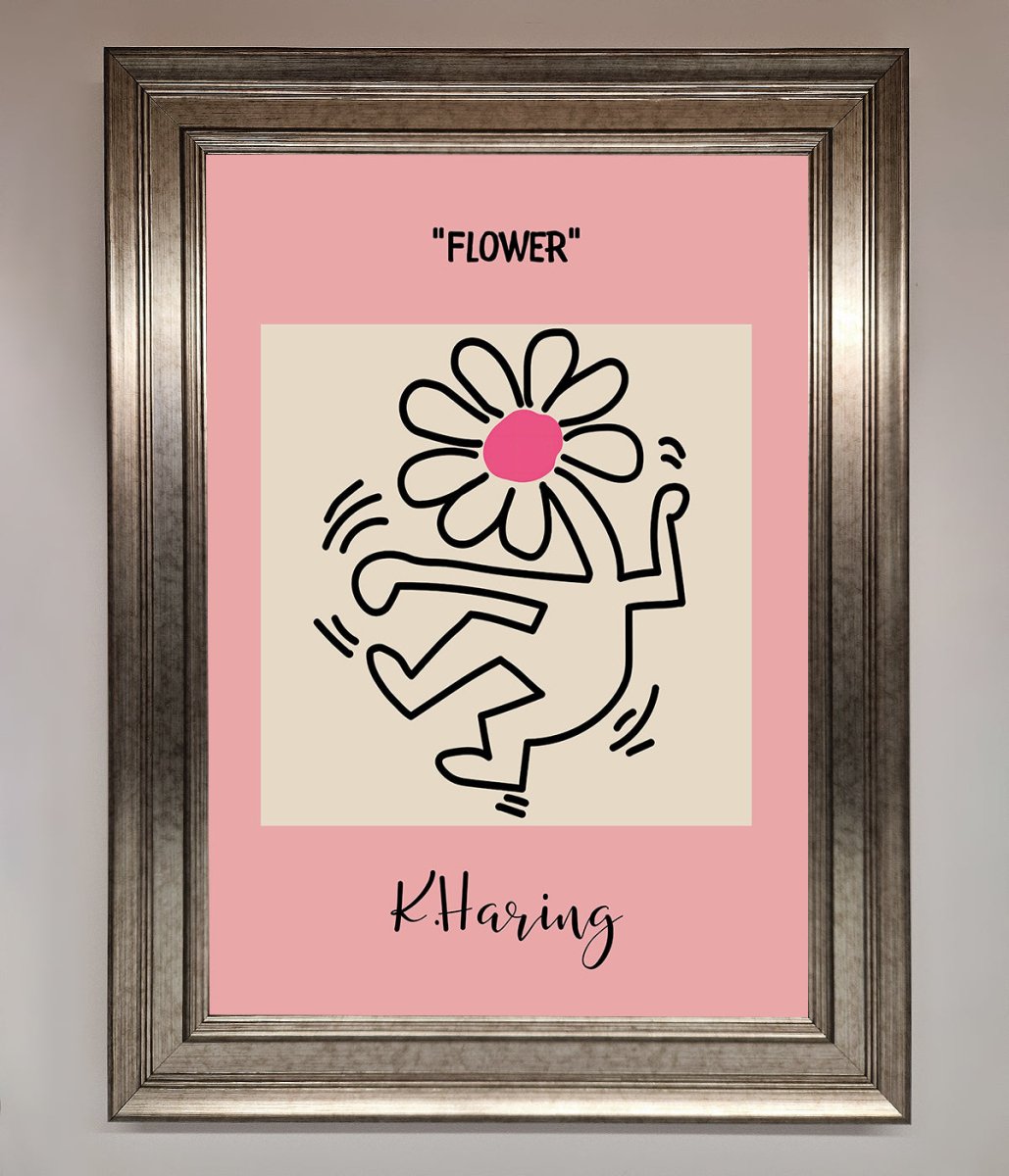 Keith Haring Flower Pink Framed Poster-5