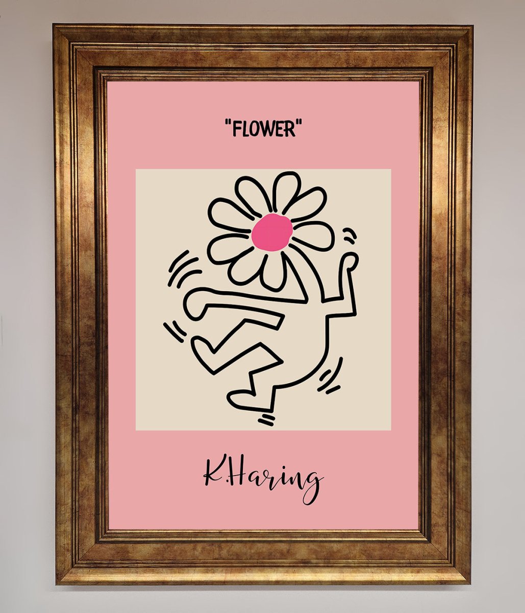 Keith Haring Flower Pink Framed Poster-7