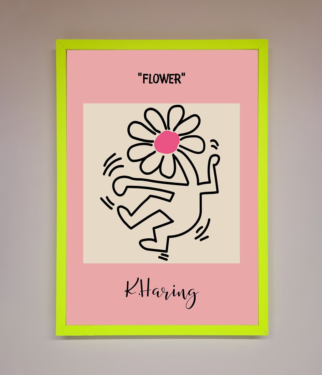 Keith Haring Flower Pink Framed Poster-13
