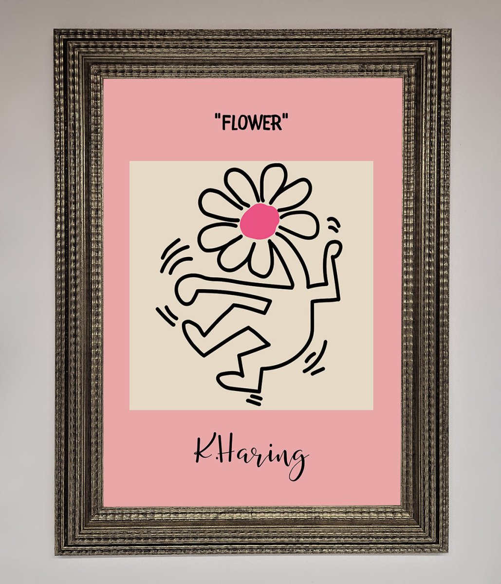 Keith Haring Flower Pink Framed Poster-16