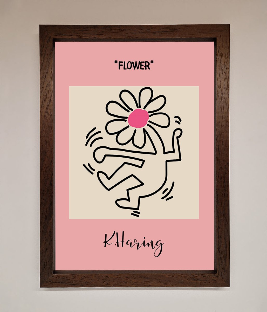Keith Haring Flower Pink Framed Poster-10