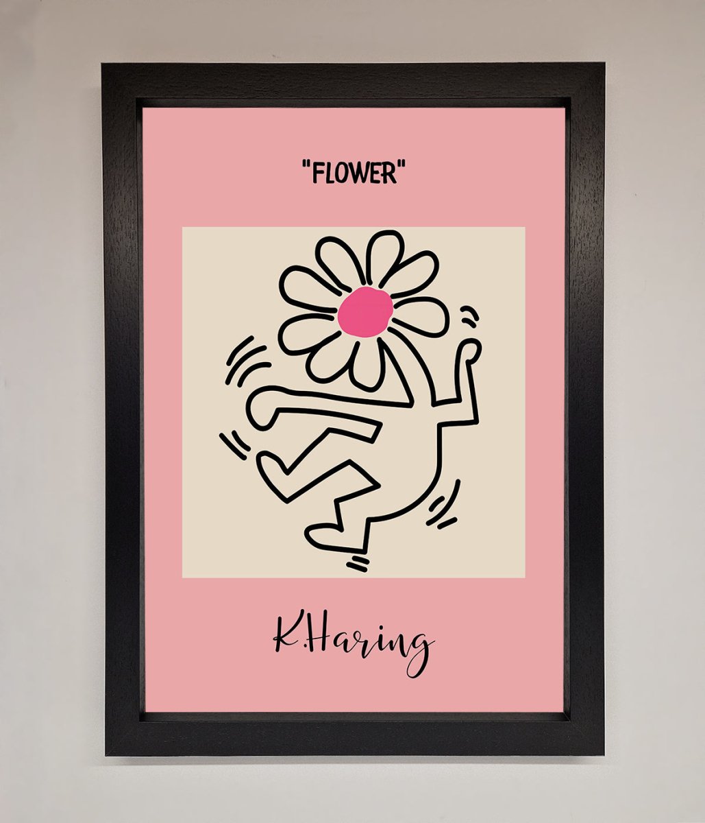 Keith Haring Flower Pink Framed Poster-1