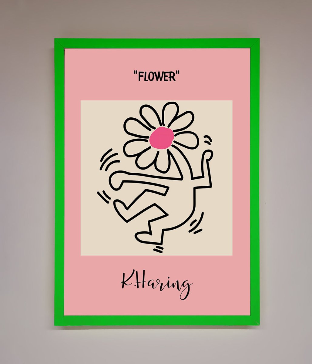 Keith Haring Flower Pink Framed Poster-12