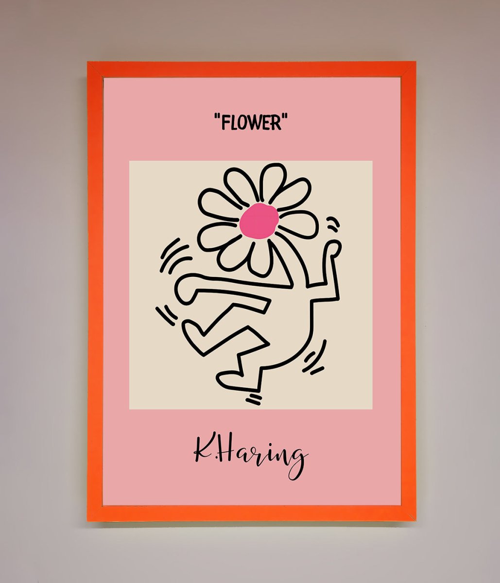 Keith Haring Flower Pink Framed Poster-11