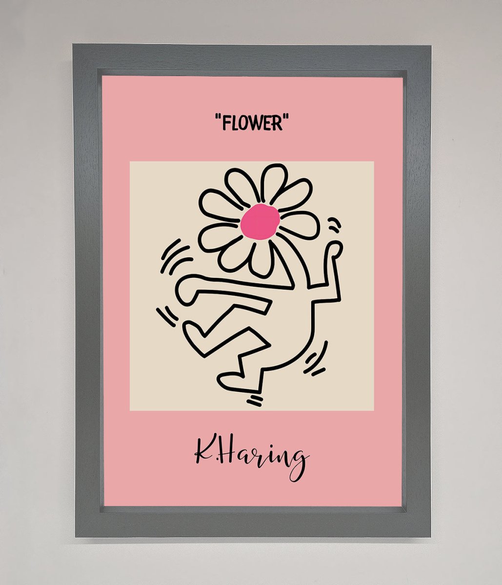 Keith Haring Flower Pink Framed Poster-4