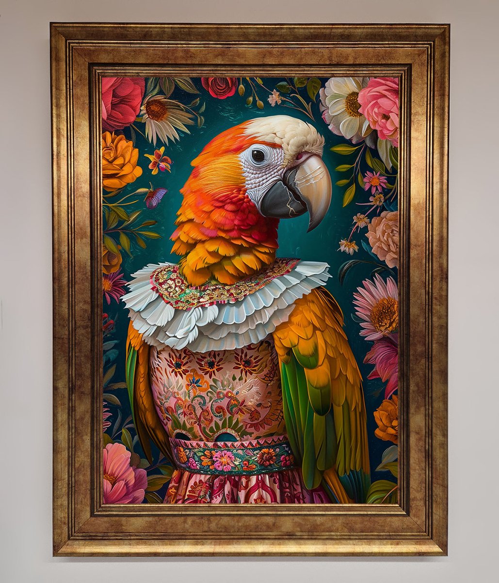 Parrot Renaissance Stare Framed Wall Art-7