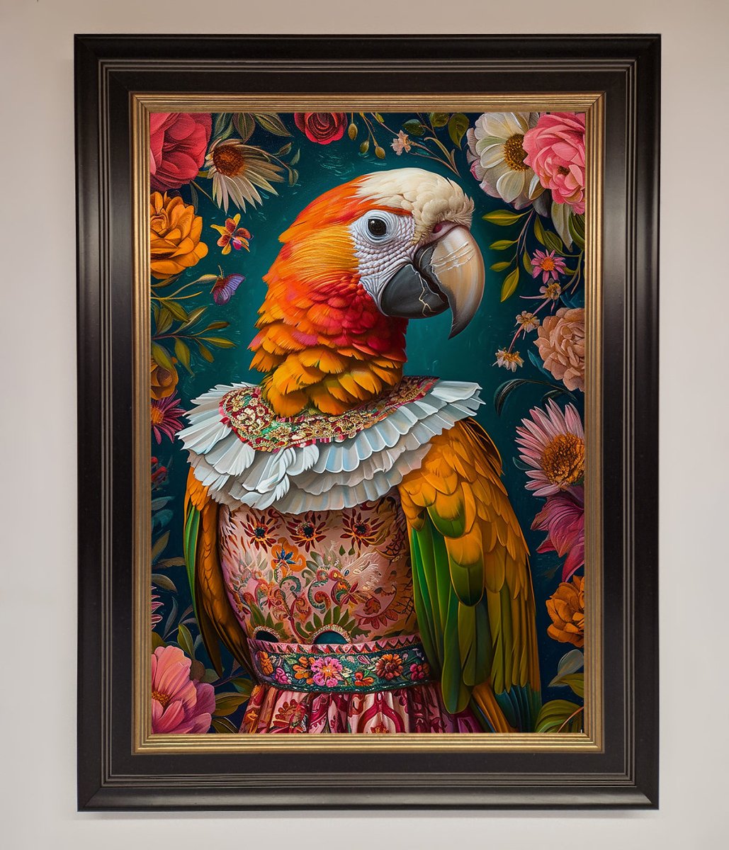 Parrot Renaissance Stare Framed Wall Art-9