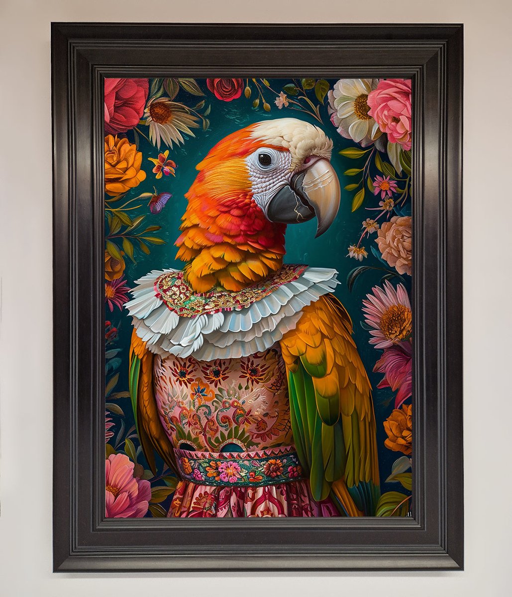 Parrot Renaissance Stare Framed Wall Art-6