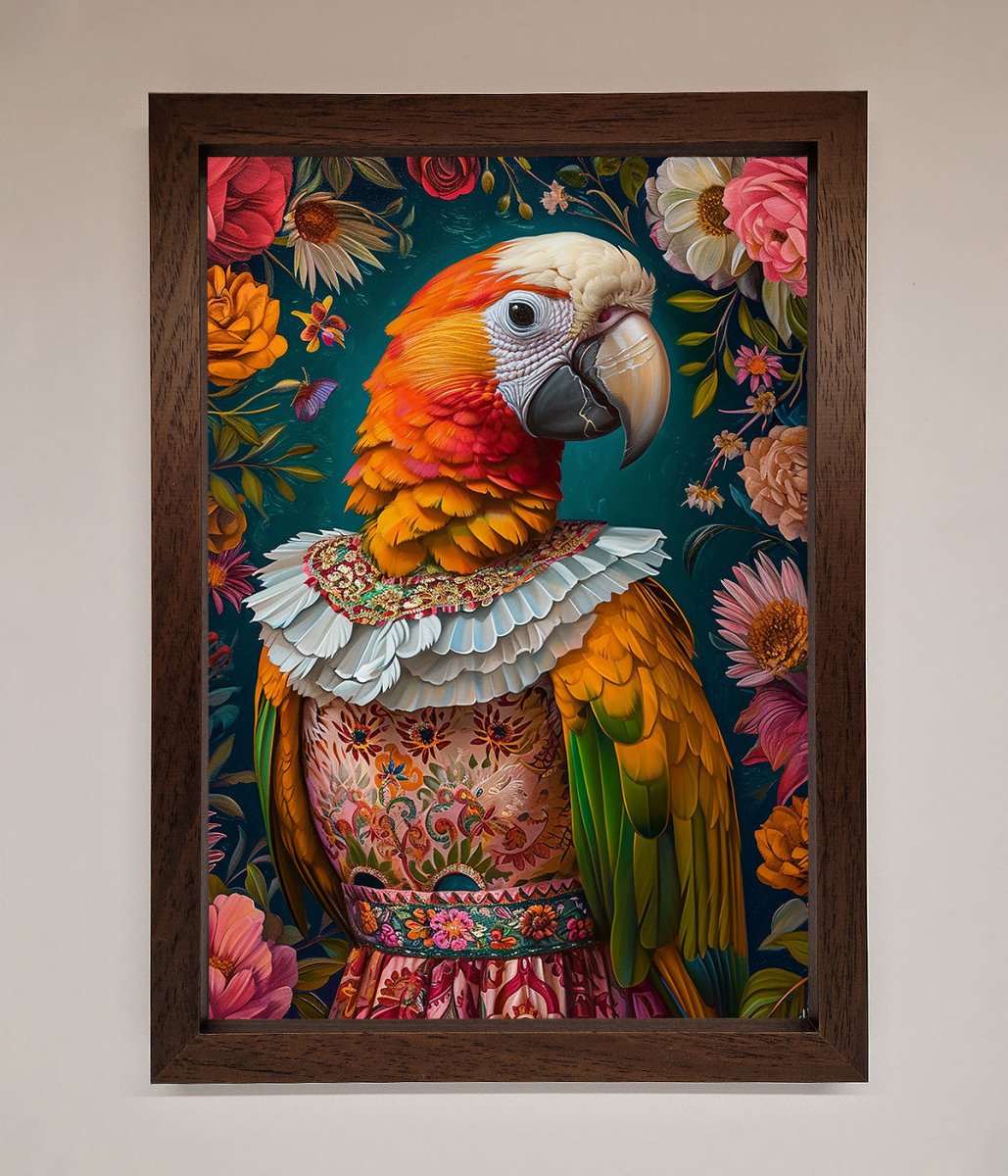 Parrot Renaissance Stare Framed Wall Art-10