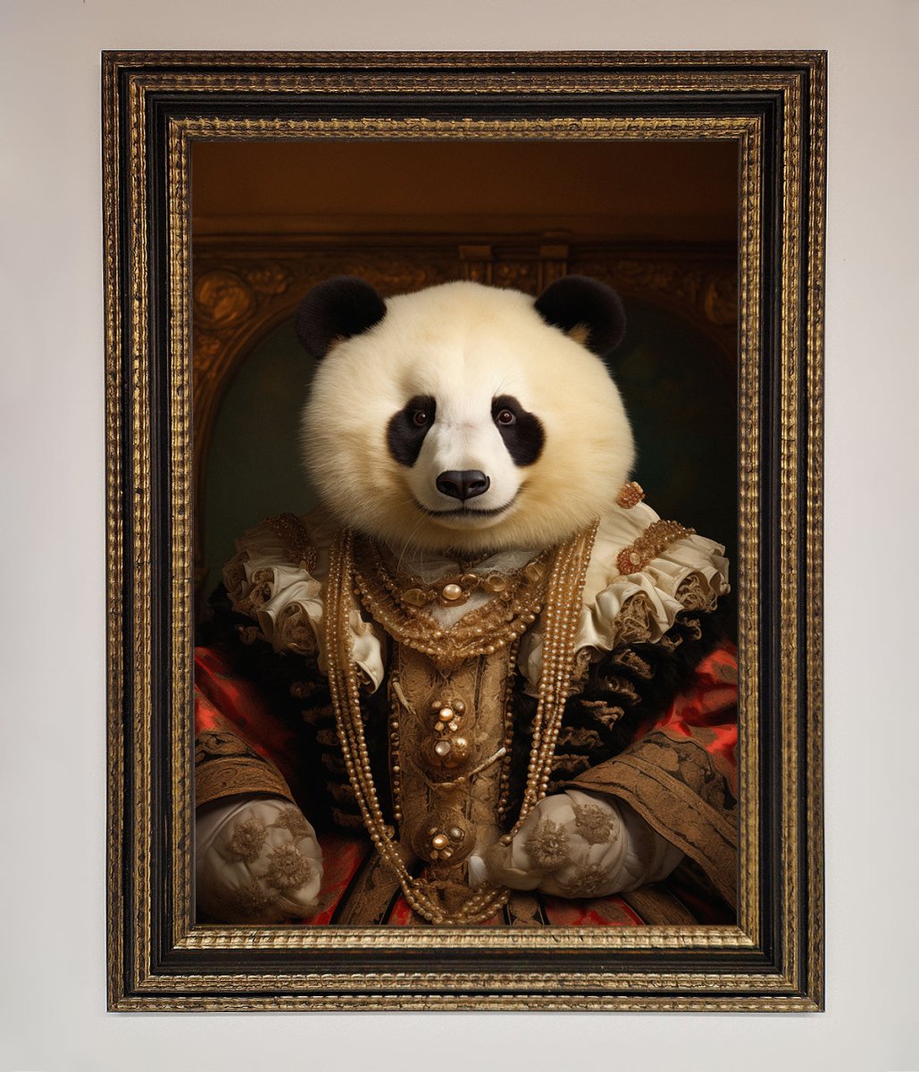 Renaissance Panda Framed Print-12
