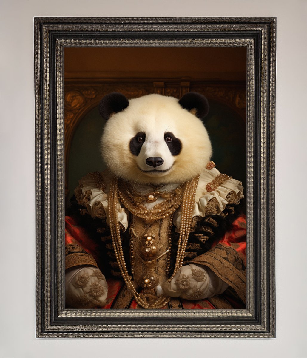 Renaissance Panda Framed Print-0