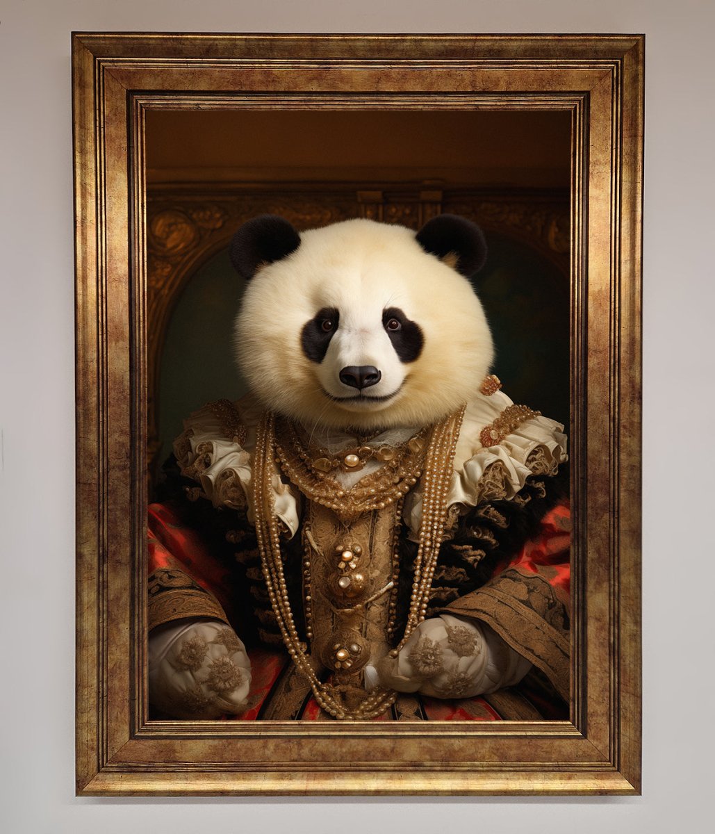 Renaissance Panda Framed Print-13