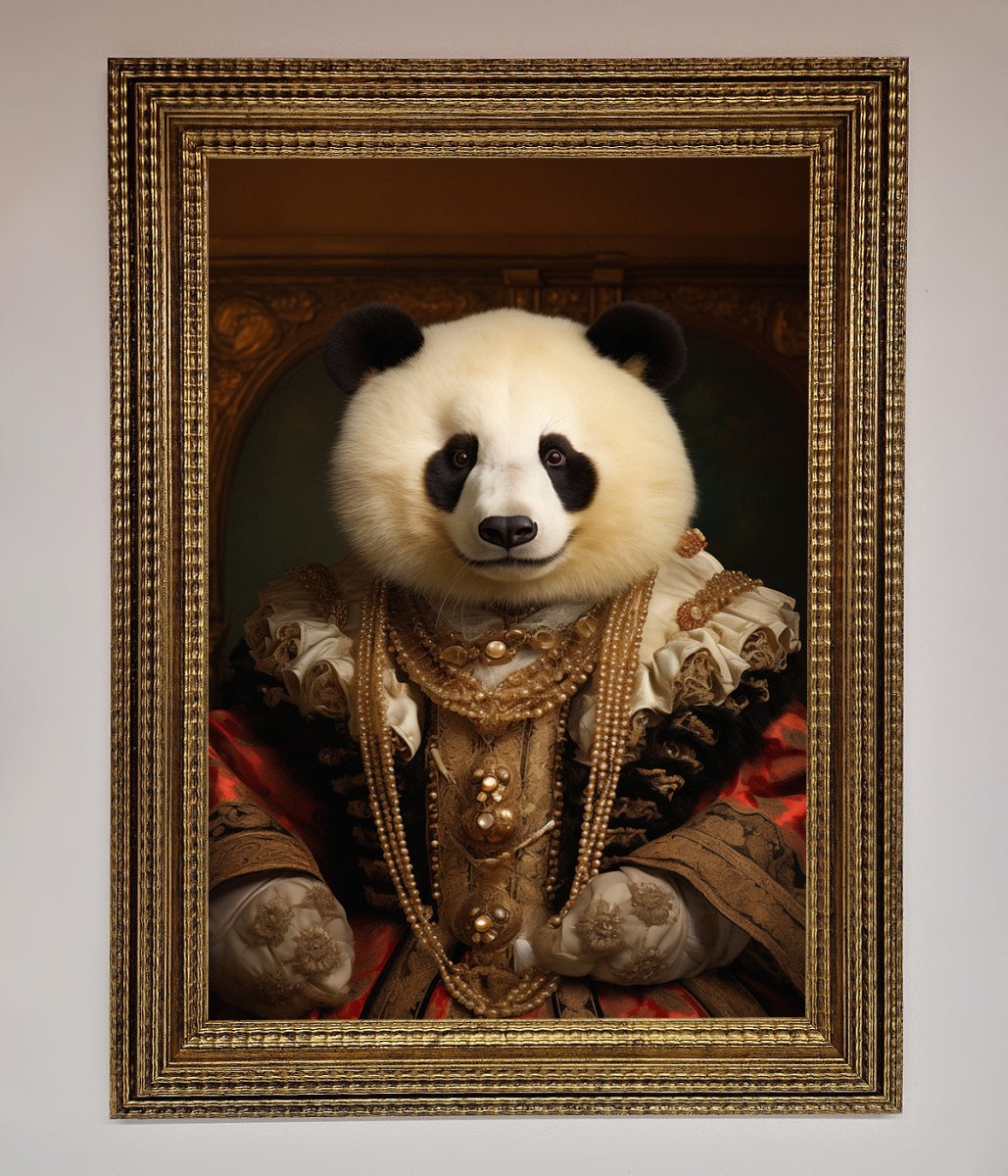 Renaissance Panda Framed Print-10
