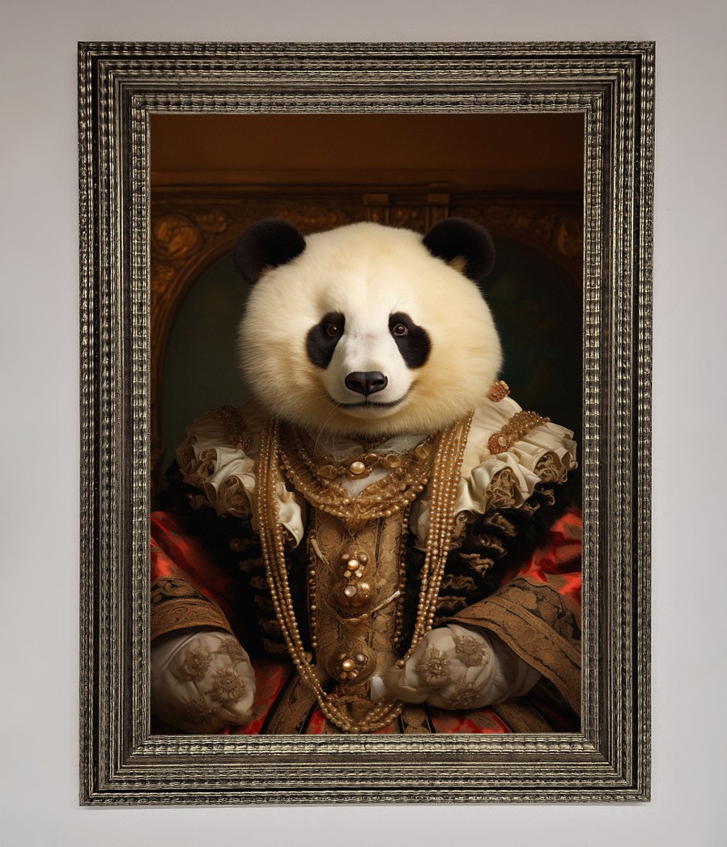 Renaissance Panda Framed Print-11