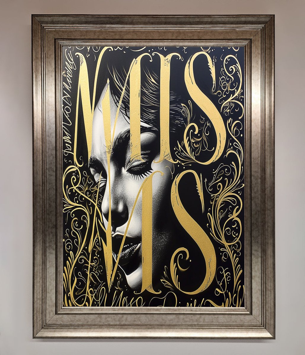 Typography Queen Framed Poster-5